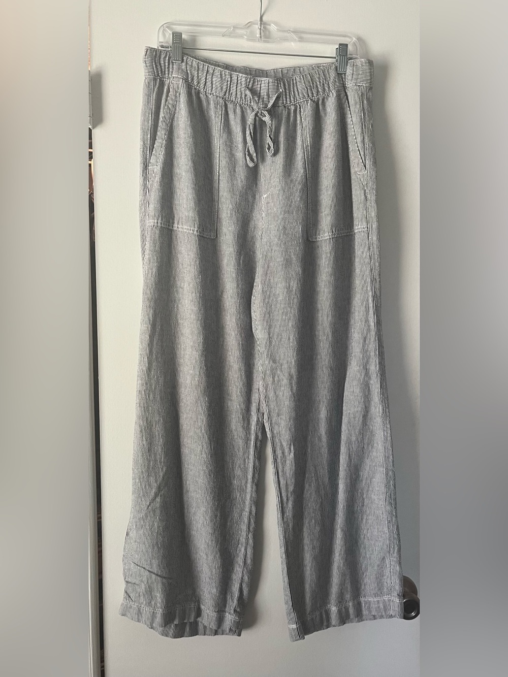 Gap Linen blend Pinstripe Drawstring Pants